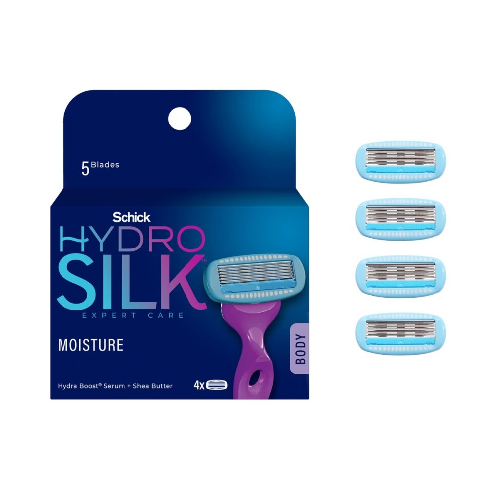 Schick Hydro Silk Moisture Razor Blade Refills, 4 Count | 5-Blade Moisturizing Razors for Women | Womens Moisturizing Razor Refills Schick Hydro Silk Moisture Razor Blade Refills, 4 Count | 5-Blade Moisturizing Razors for Women | Womens Moisturizing Razor Refills