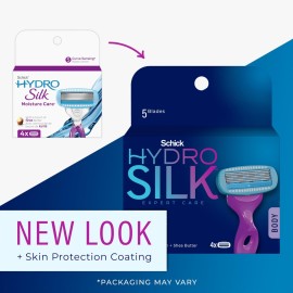Schick Hydro Silk Moisture Razor Blade Refills, 4 Count | 5-Blade Moisturizing Razors for Women | Womens Moisturizing Razor Refills Schick Hydro Silk Moisture Razor Blade Refills, 4 Count | 5-Blade Moisturizing Razors for Women | Womens Moisturizing Razor Refills