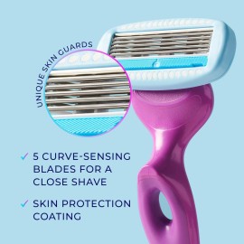Schick Hydro Silk Moisture Razor Blade Refills, 4 Count | 5-Blade Moisturizing Razors for Women | Womens Moisturizing Razor Refills Schick Hydro Silk Moisture Razor Blade Refills, 4 Count | 5-Blade Moisturizing Razors for Women | Womens Moisturizing Razor Refills
