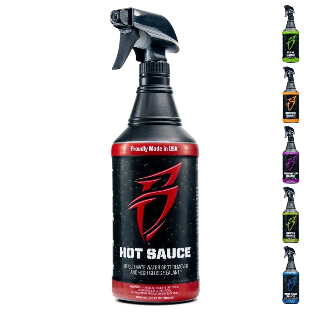 Boat Bling Hot Sauce Premium Hard Water Spot Remover w/High-Gloss Wax Sealants, 32 oz. Boat Bling Hot Sauce Premium Hard Water Spot Remover w/High-Gloss Wax Sealants, 32 oz.