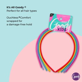 Goody Kids Ouchless Classic Headband , Assorted Colors - For All Hair Types - Beautiful Design for Instant Style - Pain-Free Hair Accessories for Boys, and Girls, 5 Count (Pack of 1)