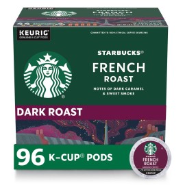 Starbucks K-Cup Coffee Pods, Dark Roast Coffee, French Roast for Keurig Brewers, 100% Arabica, 4 boxes (96 pods total) Starbucks K-Cup Coffee Pods, Dark Roast Coffee, French Roast for Keurig Brewers, 100% Arabica, 4 boxes (96 pods total)