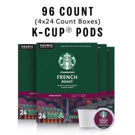Starbucks K-Cup Coffee Pods, Dark Roast Coffee, French Roast for Keurig Brewers, 100% Arabica, 4 boxes (96 pods total) Starbucks K-Cup Coffee Pods, Dark Roast Coffee, French Roast for Keurig Brewers, 100% Arabica, 4 boxes (96 pods total)