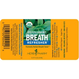 Herb Pharm Breath Refresher Certified Organic Herbal Fresh Breath Spray, Peppermint Herb Pharm Breath Refresher Certified Organic Herbal Fresh Breath Spray, Peppermint