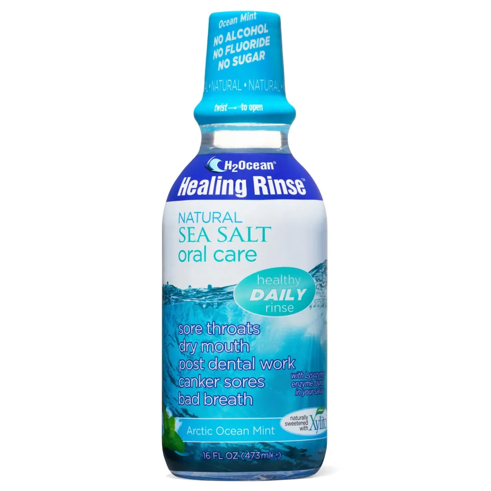 H2Ocean Healing Rinse Natural Sea Salt Oral Care - Mouth Rinse for Oral Care - Great for Piercings, Sore Throats & Gum Health - Alcohol- & Fluoride-Free Mouthwash - Arctic Ocean Mint, 16 oz H2Ocean Healing Rinse Natural Sea Salt Oral Care - Mouth Rinse for Oral Care - Great for Piercings, Sore Throats & Gum Health - Alcohol- & Fluoride-Free Mouthwash - Arctic Ocean Mint, 16 oz