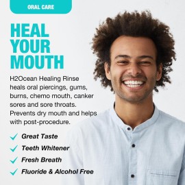 H2Ocean Healing Rinse Natural Sea Salt Oral Care - Mouth Rinse for Oral Care - Great for Piercings, Sore Throats & Gum Health - Alcohol- & Fluoride-Free Mouthwash - Arctic Ocean Mint, 16 oz H2Ocean Healing Rinse Natural Sea Salt Oral Care - Mouth Rinse for Oral Care - Great for Piercings, Sore Throats & Gum Health - Alcohol- & Fluoride-Free Mouthwash - Arctic Ocean Mint, 16 oz