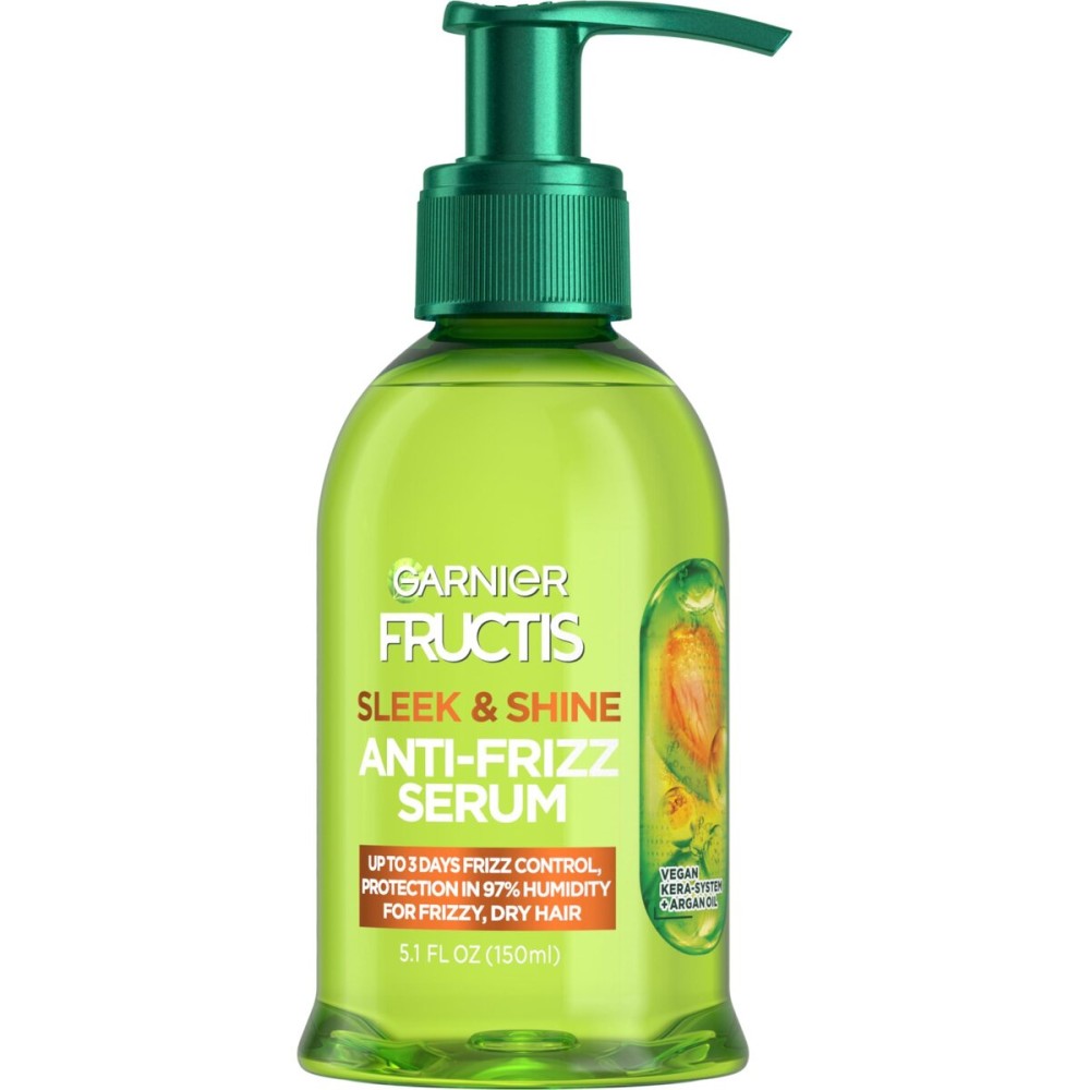 Garnier Fructis Sleek & Shine Anti-Frizz Serum for Frizzy, Dry Hair, Argan Oil, 5.1 Fl Oz, 1 Count (Packaging May Vary) Garnier Fructis Sleek & Shine Anti-Frizz Serum for Frizzy, Dry Hair, Argan Oil, 5.1 Fl Oz, 1 Count (Packaging May Vary)