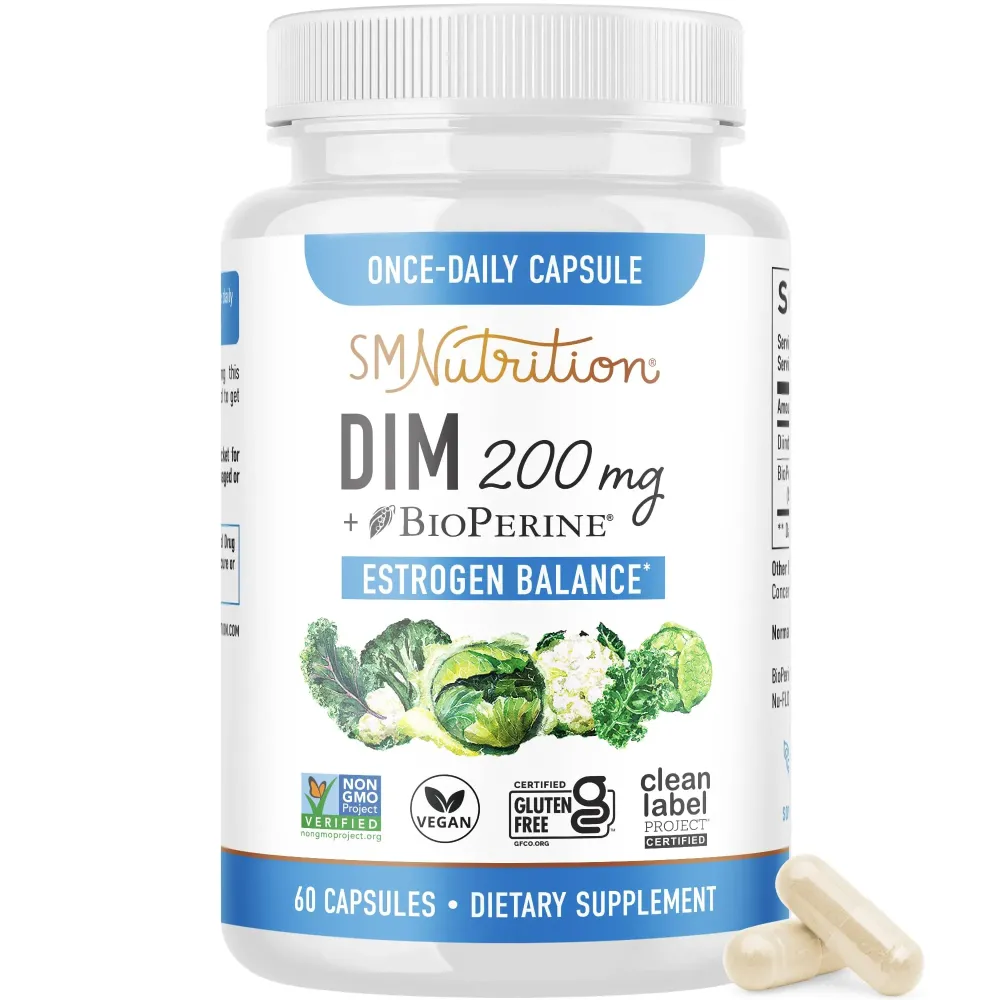 DIM Supplement 200 mg | Estrogen Balance for Women & Men | Hormonal Acne, Hormone Balance, Menopause & Antioxidant Support | Clean Label Project Certified, Vegan & Soy Free Diindolylmethane | 60 Ct. DIM Supplement 200 mg | Estrogen Balance for Women & Men | Hormonal Acne, Hormone Balance, Menopause & Antioxidant Support | Clean Label Project Certified, Vegan & Soy Free Diindolylmethane | 60 Ct.