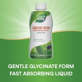 Nature\'s Way Liquid Iron, Provides 100% Daily Value, 18 mg Iron as Ferric Glycinate per Serving, No Sugar Added, Berry Flavored, 16 Fl. Oz. (Packaging May Vary) Nature\'s Way Liquid Iron, Provides 100% Daily Value, 18 mg Iron as Ferric Glycinate per Serving, No Sugar Added, Berry Flavored, 16 Fl. Oz. (Packaging May Vary)