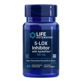Life Extension 5-LOX Inhibitor with AprsFlex, 100 mg, standardized Boswellia serrata Extract, Promotes Joint, Cell & arterial Health, Gluten-Free, Non-GMO, Vegetarian, 60 Capsules Life Extension 5-LOX Inhibitor with AprsFlex, 100 mg, standardized Boswellia serrata Extract, Promotes Joint, Cell & arterial Health, Gluten-Free, Non-GMO, Vegetarian, 60 Capsules