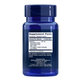 Life Extension 5-LOX Inhibitor with AprsFlex, 100 mg, standardized Boswellia serrata Extract, Promotes Joint, Cell & arterial Health, Gluten-Free, Non-GMO, Vegetarian, 60 Capsules Life Extension 5-LOX Inhibitor with AprsFlex, 100 mg, standardized Boswellia serrata Extract, Promotes Joint, Cell & arterial Health, Gluten-Free, Non-GMO, Vegetarian, 60 Capsules