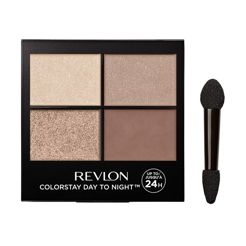 Revlon ColorStay Day to Night Eyeshadow Quad, Longwear Shadow Palette with Transitional Shades and Buttery Soft Feel, Crease & Smudge Proof, 500 Addictive, 0.16 oz Revlon ColorStay Day to Night Eyeshadow Quad, Longwear Shadow Palette with Transitional Shades and Buttery Soft Feel, Crease & Smudge Proof, 500 Addictive, 0.16 oz