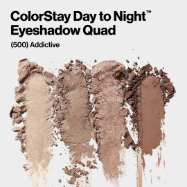 Revlon ColorStay Day to Night Eyeshadow Quad, Longwear Shadow Palette with Transitional Shades and Buttery Soft Feel, Crease & Smudge Proof, 500 Addictive, 0.16 oz Revlon ColorStay Day to Night Eyeshadow Quad, Longwear Shadow Palette with Transitional Shades and Buttery Soft Feel, Crease & Smudge Proof, 500 Addictive, 0.16 oz