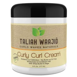 Taliah Waajid Curls Waves Natural - Curly Curl Cream | Extreme Curl Definition Hair Styling Gel | No Build-up or Frizz | 100% Paraben Free | Shea Butter & Sage - 6oz - 3Pack
