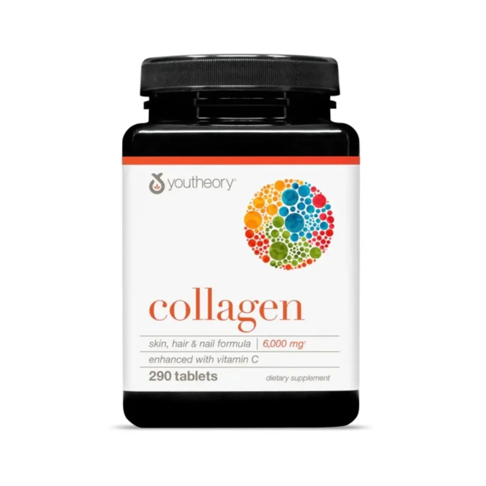 Youtheory Advanced Collagen - 6,000 mg Collagen with Vitamin C - for Hair, Skin & Nails* - Supplements for Women & Men - 290 Tablets Youtheory Advanced Collagen - 6,000 mg Collagen with Vitamin C - for Hair, Skin & Nails* - Supplements for Women & Men - 290 Tablets