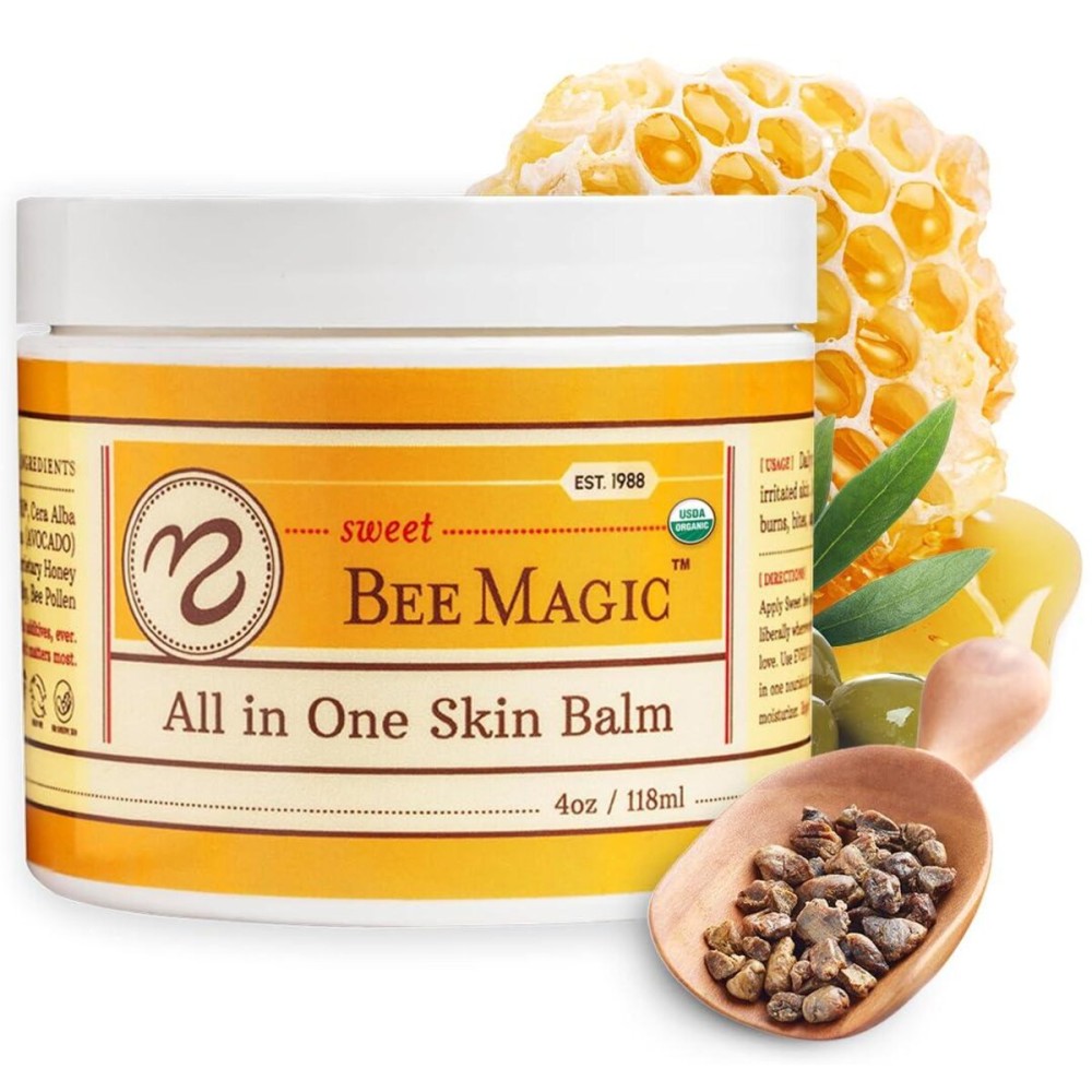Sweet Bee Naturals - All-in-One Balm & Ointment for Face & Body, Multipurpose Moisturizer for Dryness, Burns, & Irritation, Nourishing Bee Magic Skin Care Essentials - 1 Jar (4oz) Sweet Bee Naturals - All-in-One Balm & Ointment for Face & Body, Multipurpose Moisturizer for Dryness, Burns, & Irritation, Nourishing Bee Magic Skin Care Essentials - 1 Jar (4oz)