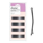 Diane 2.5 Curved Black Bobby Pins for Women, Girls, Salon, Hairdressing, Rollers, Long and Thick Hair, Large Flat Hair Pins with Ball Tips for Securing Updos, Flyaways, 40 Count
