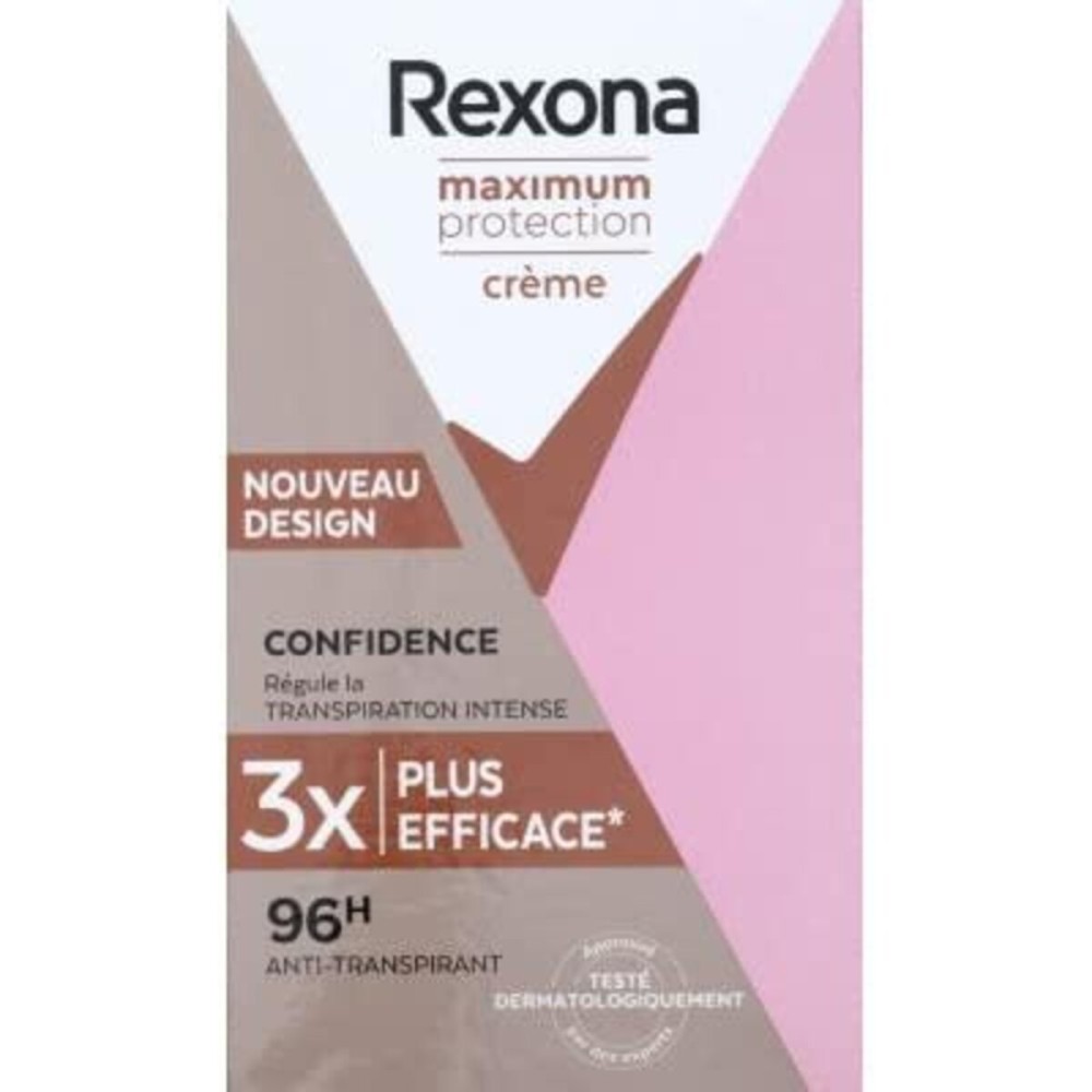 Rexona Maximum Protection Deodorant Cream Confidence Anti-Transpirant - 3x Stronger Against Stress 96h, 45 ml Rexona Maximum Protection Deodorant Cream Confidence Anti-Transpirant - 3x Stronger Against Stress 96h, 45 ml