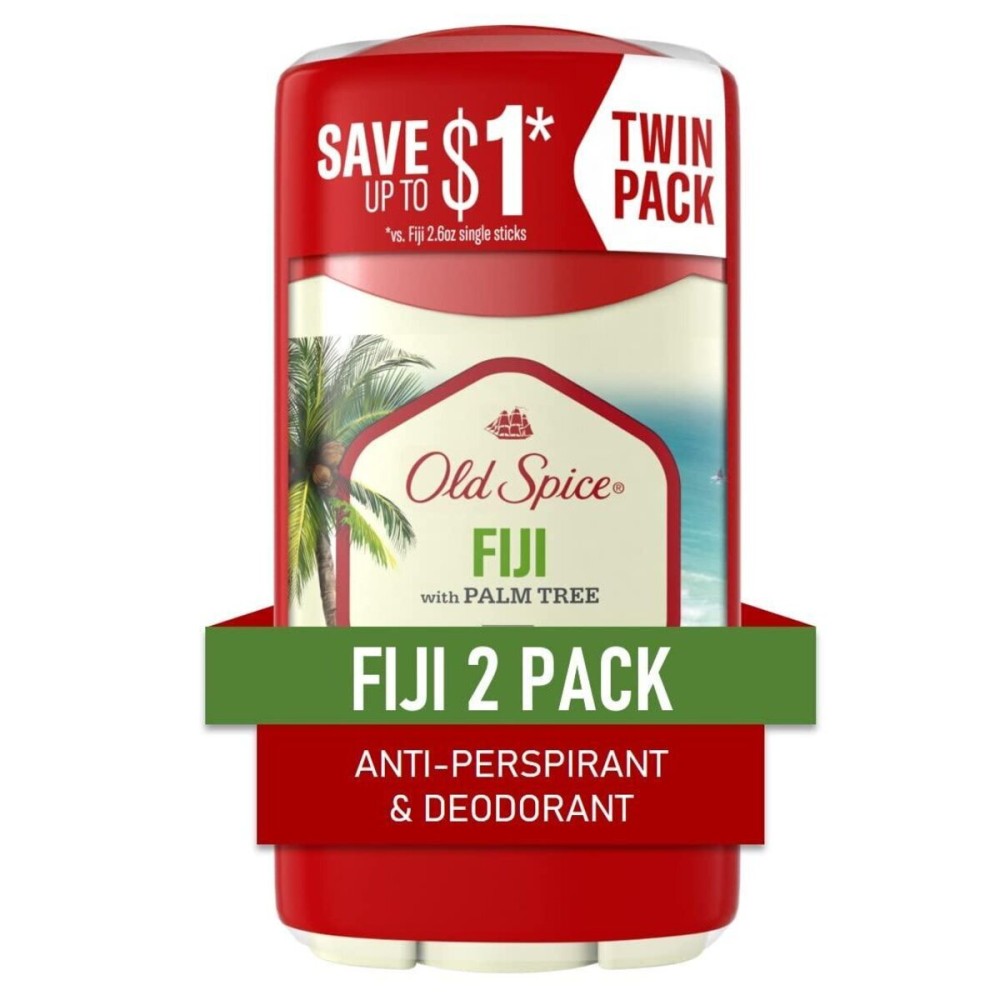 Old Spice Antiperspirant Deodorant for Men, 24/7 Sweat and Odor Protection, Advanced Skin Conditioners, Fiji with Palm Tree Scent, Invisible Solid, 2.6 oz (Pack of 2) Old Spice Antiperspirant Deodorant for Men, 24/7 Sweat and Odor Protection, Advanced Skin Conditioners, Fiji with Palm Tree Scent, Invisible Solid, 2.6 oz (Pack of 2)