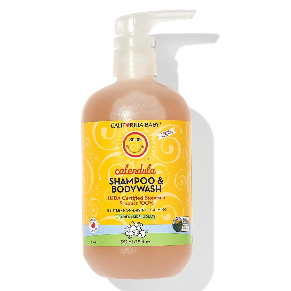 California Baby Calendula Shampoo and Body Wash | 100% Plant-Based (USDA Certified) | Allergy Friendly | Soothing Baby Soap and Toddler Shampoo for Dry, Sensitive Skin | 562 mL / 19 fl. oz. California Baby Calendula Shampoo and Body Wash | 100% Plant-Based (USDA Certified) | Allergy Friendly | Soothing Baby Soap and Toddler Shampoo for Dry, Sensitive Skin | 562 mL / 19 fl. oz.