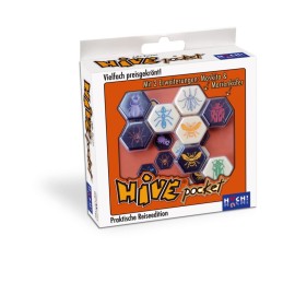 Smart Zone Games Hive Pocket Portable Strategic Board Game for 2 Players - Includes Ladybug & Mosquito Expansions - Compact Travel Version of The Award-Winning Hive Game