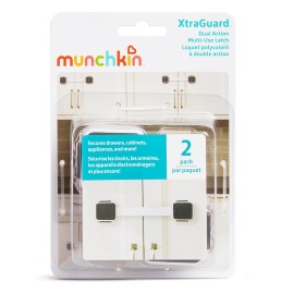 Munchkin Xtraguard Child Safety Cabinet Locks, Double Locking Latches for Babyproofing Appliances, Toilets and More, 2 Count
