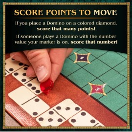 Calliope Games Double Double Dominoes - Mexican Train Domino Board Game With a Twist - Family Game For Game Night -2-4 Players