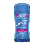 Secret Outlast Antiperspirant Deodorant for Women, 72hr Sweat & Odor Protection, PH Balancing Minerals, Clear Gel, Protecting Powder Scent, 2.6 oz