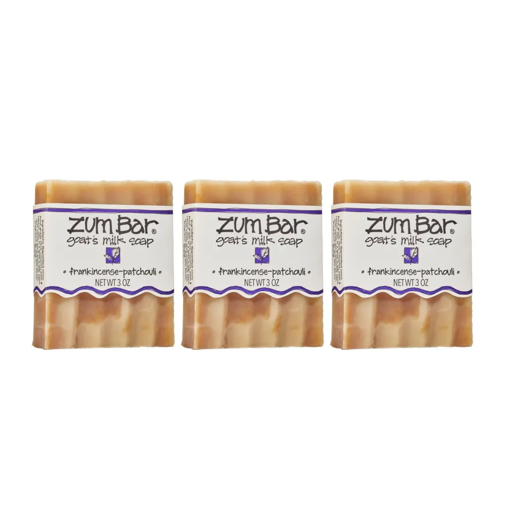 Zum Bar Goat\'s Milk Soap - Frankincense-Patchouli - 3 oz (3 Pack)