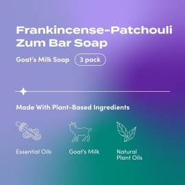 Zum Bar Goat\'s Milk Soap - Frankincense-Patchouli - 3 oz (3 Pack)