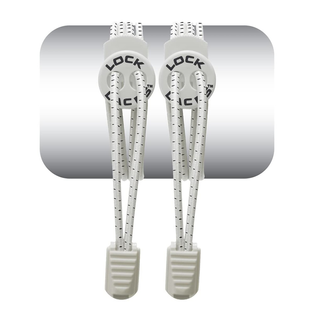 Sammons Preston Lock Laces, White, Strong Elastic No-Tie Shoelaces with Locking Device, Make Any Lace-Up Footwear Into Slip On Shoes Sammons Preston Lock Laces, White, Strong Elastic No-Tie Shoelaces with Locking Device, Make Any Lace-Up Footwear Into Slip On Shoes