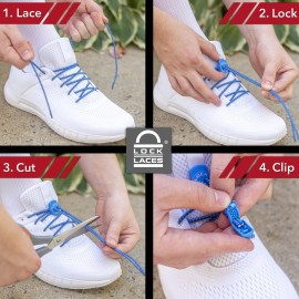 Sammons Preston Lock Laces, White, Strong Elastic No-Tie Shoelaces with Locking Device, Make Any Lace-Up Footwear Into Slip On Shoes Sammons Preston Lock Laces, White, Strong Elastic No-Tie Shoelaces with Locking Device, Make Any Lace-Up Footwear Into Slip On Shoes