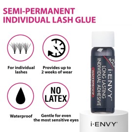 KISS iENVY Individual Cluster Semi-Permanent Lash Glue, Strong Hold & Long-Lasting Waterproof, Easy to Use, Latex Free, Perfect for Sensitive Eyes (Jet Black) KISS iENVY Individual Cluster Semi-Permanent Lash Glue, Strong Hold & Long-Lasting Waterproof, Easy to Use, Latex Free, Perfect for Sensitive Eyes (Jet Black)