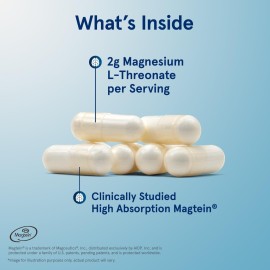 Jarrow Formulas Magnesium L-Threonate, MagMind Magtein Brain Supplements for Memory Support, 90 Veggie Capsules, Up to a 30 Day Supply Jarrow Formulas Magnesium L-Threonate, MagMind Magtein Brain Supplements for Memory Support, 90 Veggie Capsules, Up to a 30 Day Supply