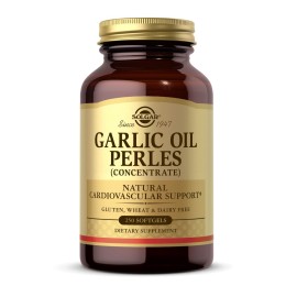 Solgar Garlic Oil Perles, 250 Softgels - Natural Cardiovascular Support - Garlic Oil Concentrate, Reduced Odor - Gluten Free, Dairy Free - 250 Servings