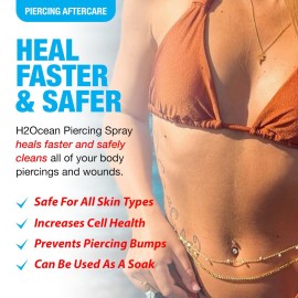 H2Ocean Patented Piercing Aftercare Spray Sea Salt Saline 4oz H2Ocean Patented Piercing Aftercare Spray Sea Salt Saline 4oz