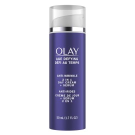 Olay Face Serum by Age Defying Anti-Wrinkle 2-in-1 Day Cream Plus Face Serum, Aloe Vera, 1.7 Fl Oz