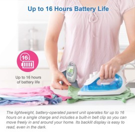 VTech Communications DM221 Audio Baby Monitor with up to 1,000 ft of Range, Vibrating Sound-Alert, Talk Back Intercom & Night Light Loop, White/Silver