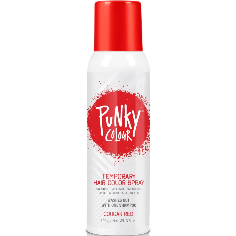 Punky Temporary Hair Color Spray, Cougar Red, Non-Damaging Spray-On Hair Dye Instant Vivid Hair Color, 3.5 oz, 1-Pack