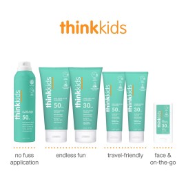 Thinkkids Safe Mineral Sunscreen SPF 50+, 3 Fl Oz, Natural, Water Resistant Reef Safe Sunscreen for Children, Broad Spectrum UVA/UVB Sun Screen Thinkkids Safe Mineral Sunscreen SPF 50+, 3 Fl Oz, Natural, Water Resistant Reef Safe Sunscreen for Children, Broad Spectrum UVA/UVB Sun Screen