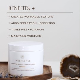 INNERSENSE Organic Beauty - Natural Inner Peace Whipped Creme Texturizer | Cruelty-Free, Clean Haircare (3.4oz)