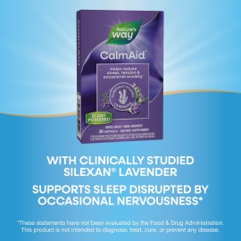 Nature\'s Way CalmAid, with Silexan Lavender Oil, Helps Reduce Tension and Stress*, Non-Drowsy, 30 Softgels (Packaging May Vary) Nature\'s Way CalmAid, with Silexan Lavender Oil, Helps Reduce Tension and Stress*, Non-Drowsy, 30 Softgels (Packaging May Vary)