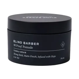 Blind Barber 90 Proof Hair Pomade for Men - Strong Hold, Natural Finish - Water-Based, Matte Pomade for Men with Hops & Tonka Bean - Free of Greasy Oils, Easy to Use - (2.5 Oz)