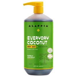 Alaffia Body Wash, Everyday Coconut - Moisturizing Soap with Nourishing Coffee Berry Extract & Coconut Water, Vegan & Cruelty-Free, 32 Oz