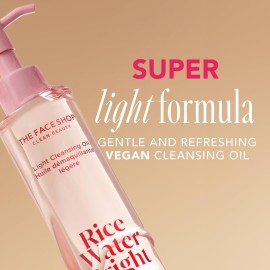The Face Shop Rice Water Bright Light Facial Cleansing Oil, Daily Makeup Remover, Oil Cleanser, Vegan, Korean Skin Care with Jojoba Oil, Face Pore Cleanser, 150ml The Face Shop Rice Water Bright Light Facial Cleansing Oil, Daily Makeup Remover, Oil Cleanser, Vegan, Korean Skin Care with Jojoba Oil, Face Pore Cleanser, 150ml