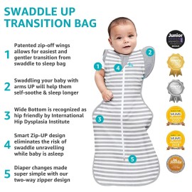 Love to Dream Swaddle Up Transition Swaddle, Patented Zip-Off Wings, Gently Help Baby Transition from Being Swaddled to Arms Free When Showing Signs of Rolling, 1.0 TOG, 13-19 lbs, Gray Love to Dream Swaddle Up Transition Swaddle, Patented Zip-Off Wings, Gently Help Baby Transition from Being Swaddled to Arms Free When Showing Signs of Rolling, 1.0 TOG, 13-19 lbs, Gray