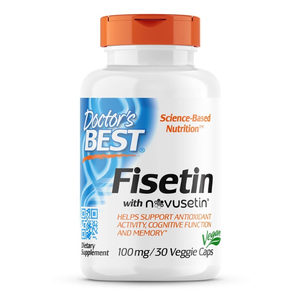 Doctor\'s Best Fisetin with Novusetin, Non-GMO, Vegan, Gluten & Soy Free, 100 mg, 30 Count Doctor\'s Best Fisetin with Novusetin, Non-GMO, Vegan, Gluten & Soy Free, 100 mg, 30 Count