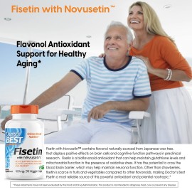 Doctor\'s Best Fisetin with Novusetin, Non-GMO, Vegan, Gluten & Soy Free, 100 mg, 30 Count Doctor\'s Best Fisetin with Novusetin, Non-GMO, Vegan, Gluten & Soy Free, 100 mg, 30 Count