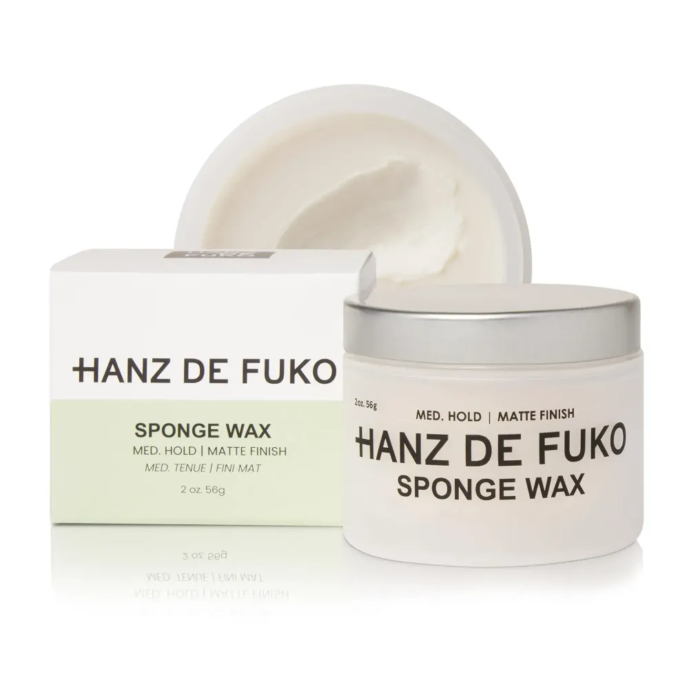 Hanz de Fuko Sponge-Wax - Premium Mens Hair Styling Wax with Medium Hold & Semi-Matte Finish - 2oz Hanz de Fuko Sponge-Wax - Premium Mens Hair Styling Wax with Medium Hold & Semi-Matte Finish - 2oz