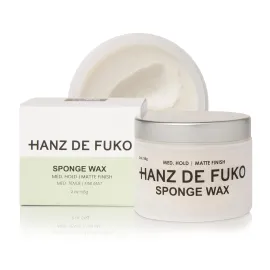 Hanz de Fuko Sponge-Wax - Premium Mens Hair Styling Wax with Medium Hold & Semi-Matte Finish - 2oz